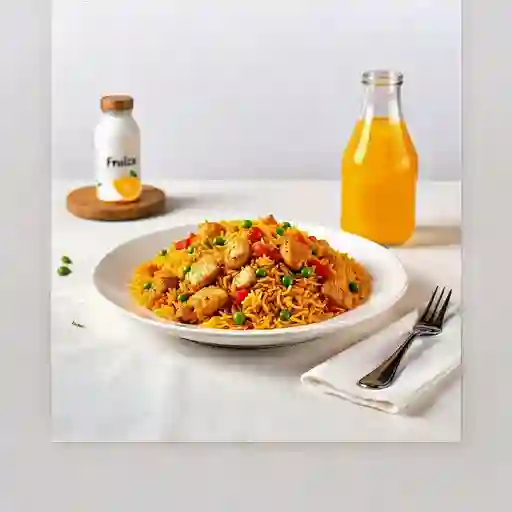 Arroz Chaufa Con Pollo + Bebida 350 Ml