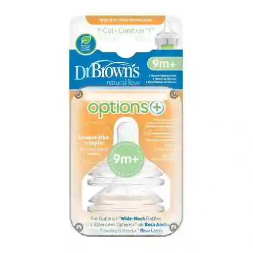 Dr. Browns Tetina Boca Ancha Options+ 9M+ Corte Y WNY201