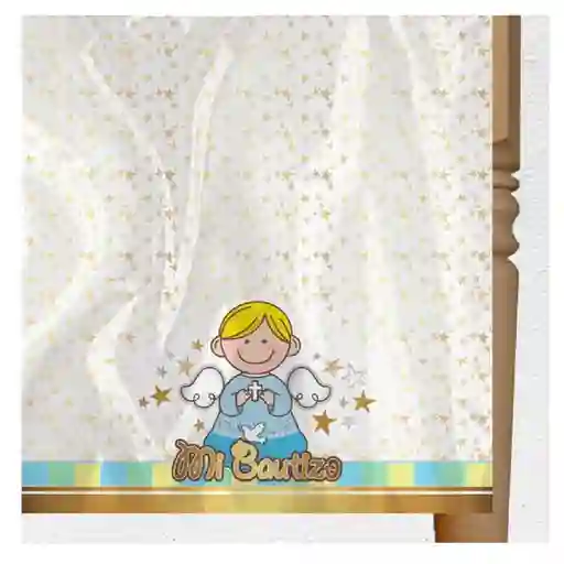 Mantel mi Bautizo Celeste
