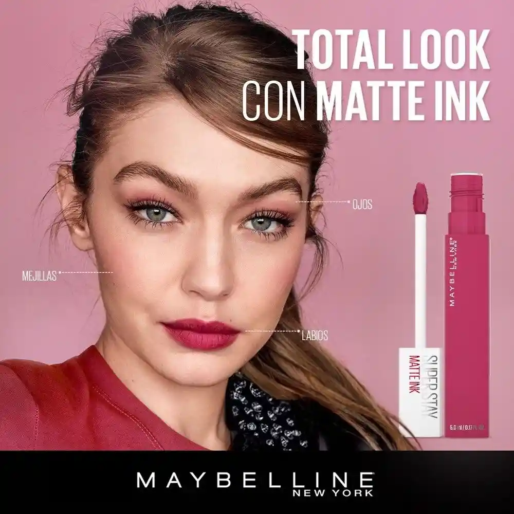 Maybelline Labial Liquido Super Stay Matte Ink Pink Ring Leader