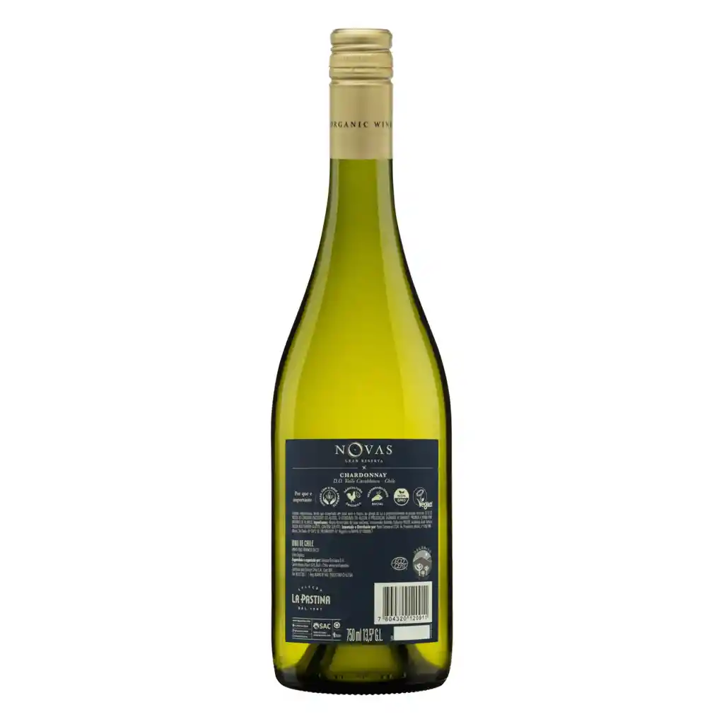 Novas Vino Blanco Orgánico Chardonnay 