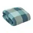 Frazada Corderito Con Estampado Azul 160 x 205 cm