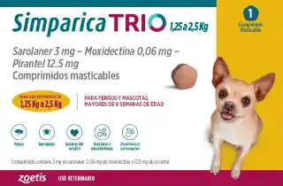 Simparica Trio Antiparasitario 1.25 a 2.5 Kg