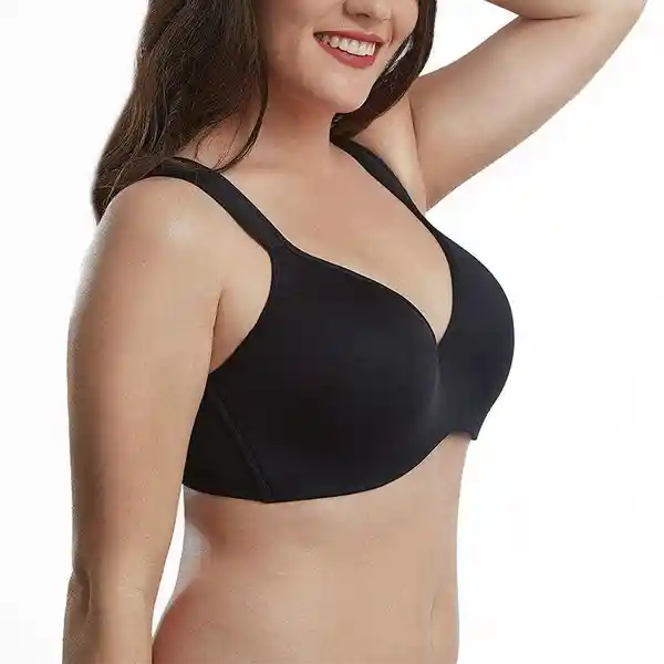 Sósten Microfibra Tirante Acolchado Color Negro Talla 38C Flores
