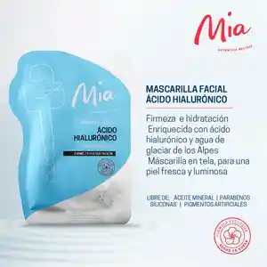 Mia Mascarilla Facial de Tela Ácido Hialurónico