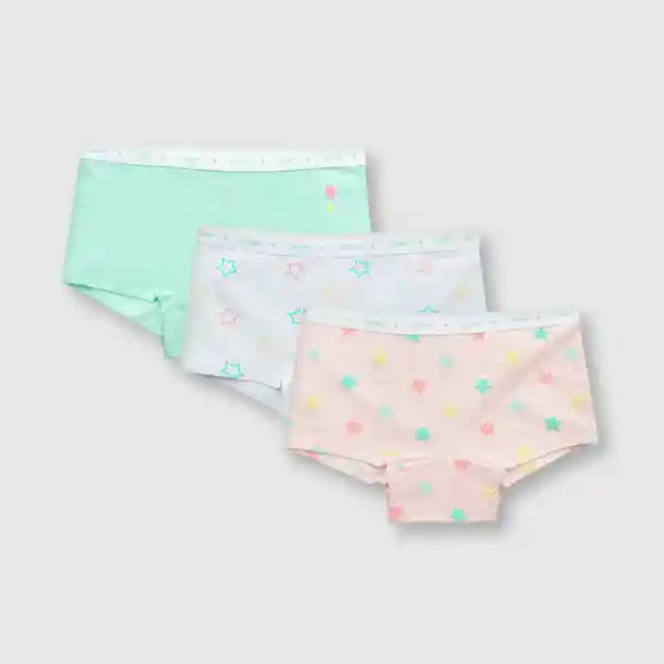 Pack Calzón de Niña Estampado Pink Star Talla 4A Colloky