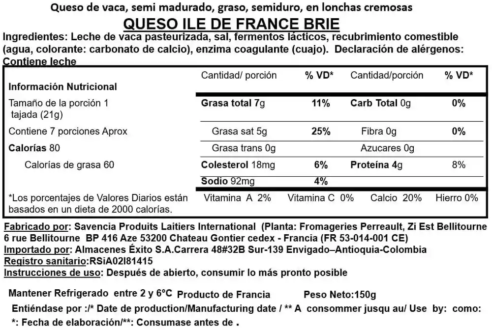 Brie Ile De France Queso Ile De France