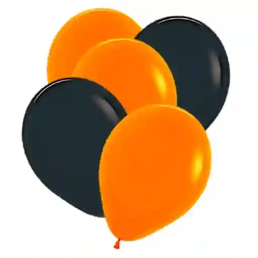 Globo Naranjo y Negro Halloween x 25
