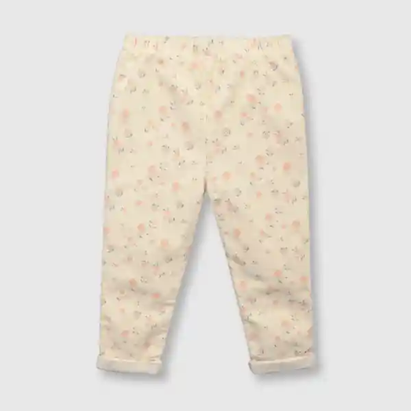 Pantalón de Bebé Niña Con Flores Beige Talla 9/12M Colloky