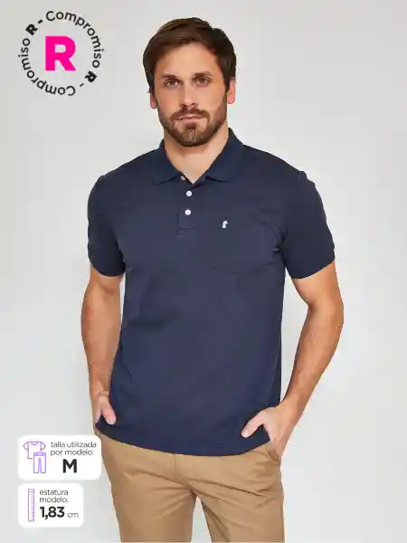 Kenneth Stevens Polera Manga Corta Azul Marino M SS25