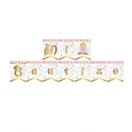 Guirnalda mi Bautizo Rosado