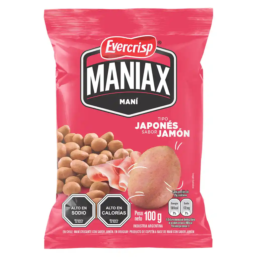 Maniax Maní Japonés Sabor Jamón 100G