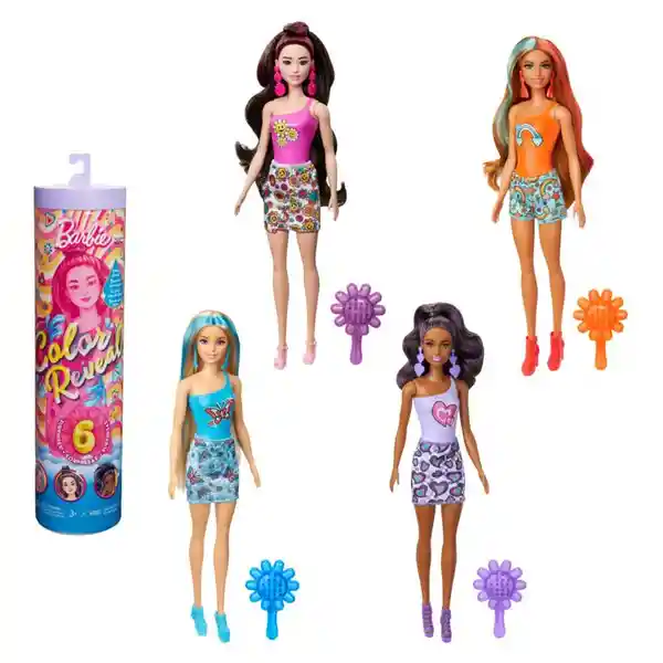 Barbie Muñeca Color Reveal Colores Del Arcoíris - HRK06