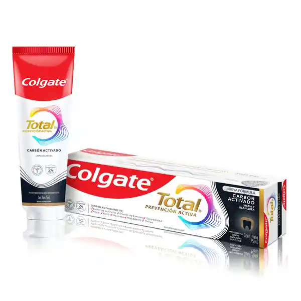 Pasta Dental Colgate Total Carbón Activado Con Flúor 75 mL