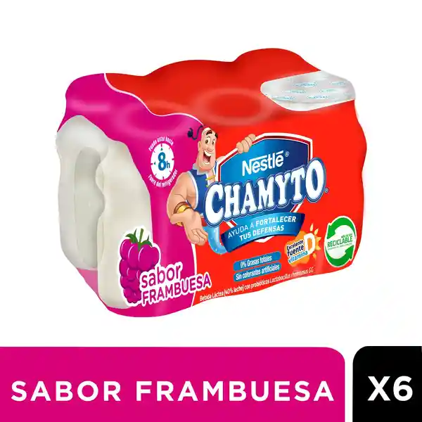 Chamyto Bebida Láctea Sabor a Frambuesa X 6 Unidades

