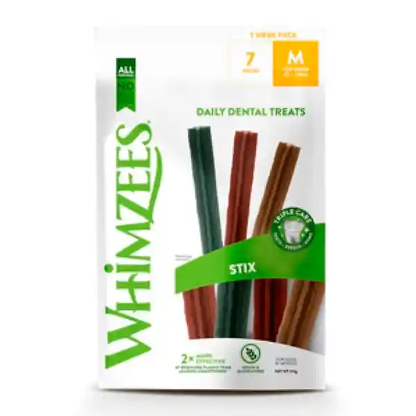 Whimzees Premio Dental Perro Vegetarianos Diseño Sticks Medianos