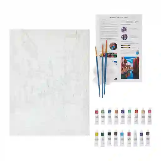 Set Bastidor Con Diseño y Pinturas Acrílicas Casaideas