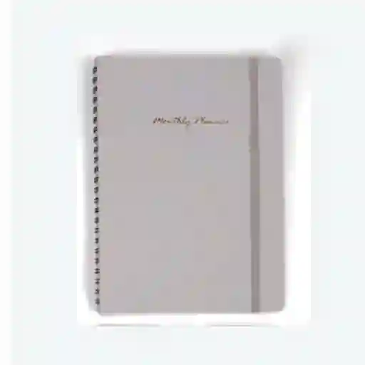 Miniso Cuaderno de Espiral Con Plan Mensual Gris 80 Hojas