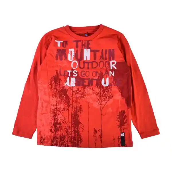 Polera Manga Larga Estampado Niño Rojo 6 Pillin