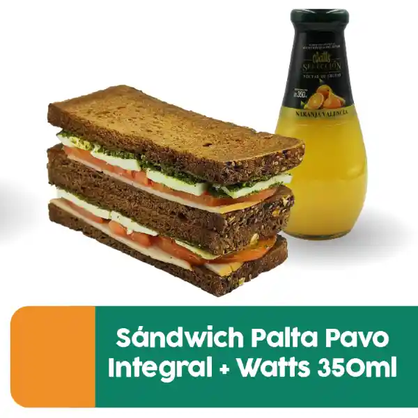 Sándwich Palta Pavo Integral + Watts Jugo Naranja Valencia