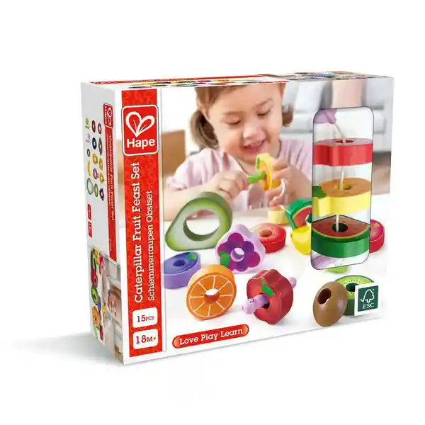 Hape Set Juguete Caterpillar Fruit Feast - E1072