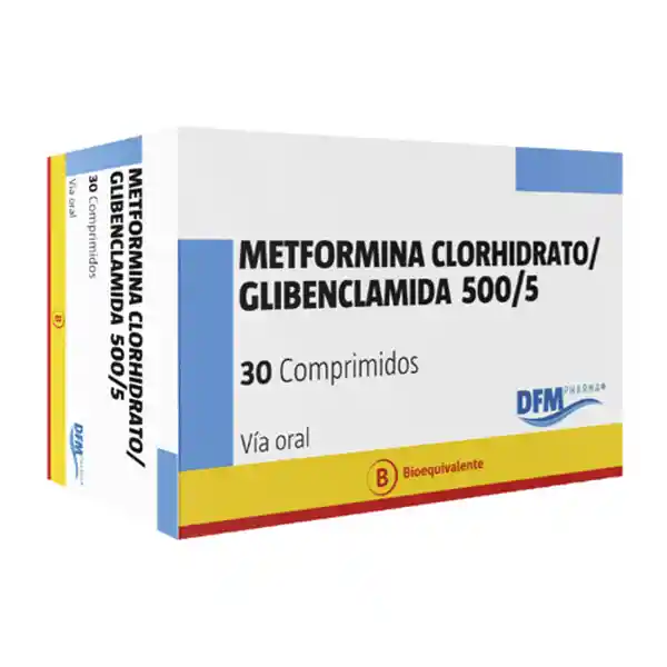 Dfm Pharma Metformina Clorhidrato/Glibenclamida (500 mg/5 mg)