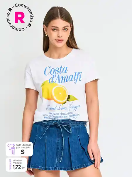 Index Polera Manga Corta Party H e Ess Azul L S25