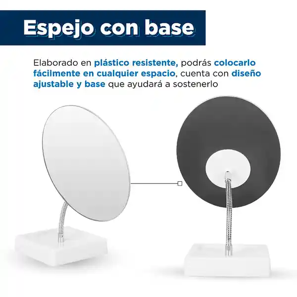 Espejo Circular Con Base 15.5 27 cm Miniso