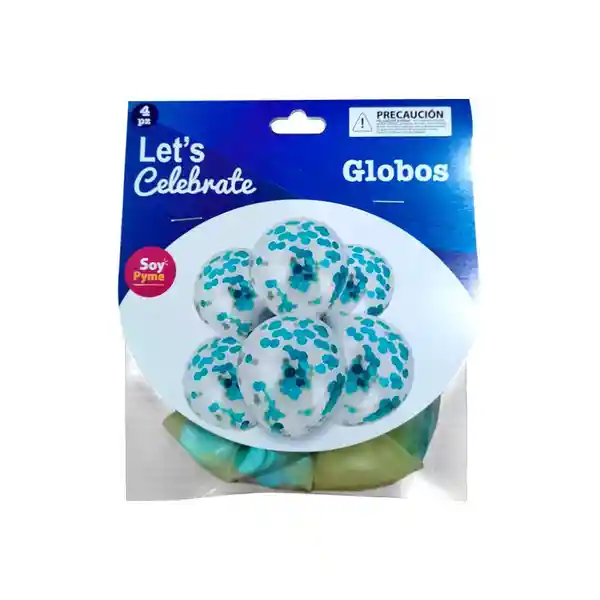 Pack Globos Confeti Azul