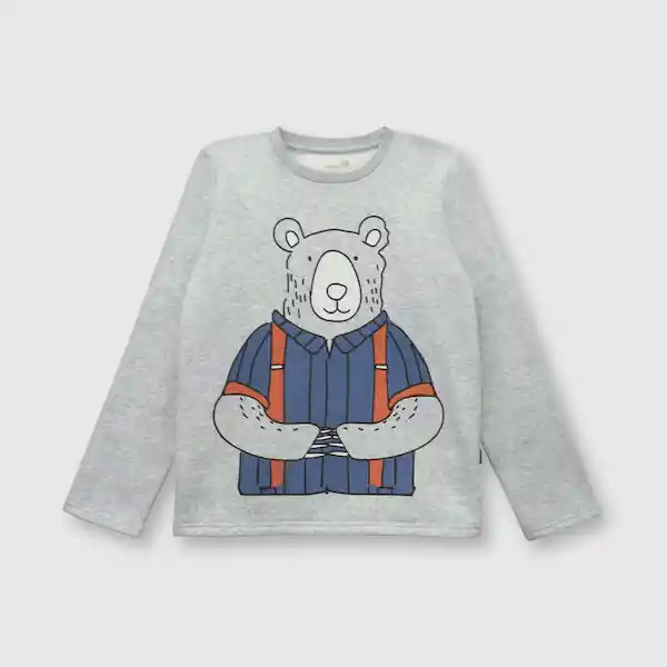 Pijama de Franela de Niño Gris Melange Talla 8A Colloky