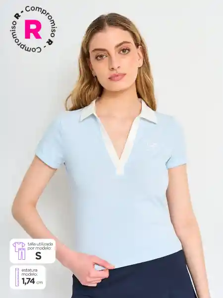 Index Polera Manga Corta Derug Cor Celeste S P5 S25