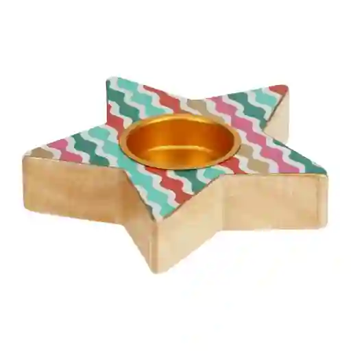 Portavela Tealight de Madera Navideño Casaideas