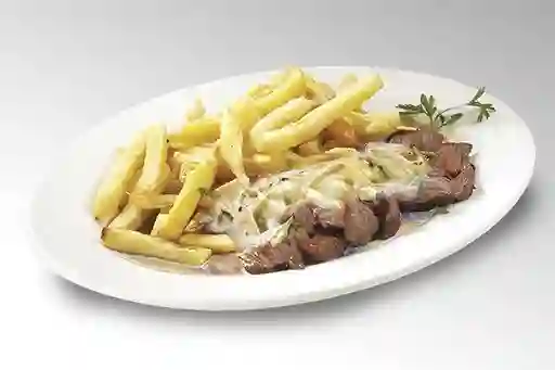 Spezzatino Champiñón C/papas Fritas