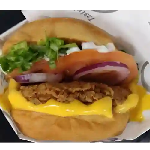 Yellow Crispy Chicken Burger