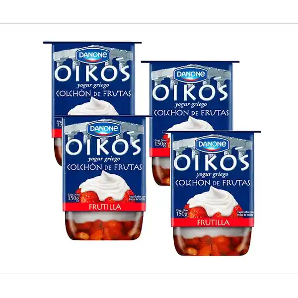 Oikos Yogurt Griego Colchón de Fruta Frutilla Pack