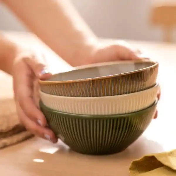 Bowl de Cereal Con Borde Marrón 15.9 cm Casaideas