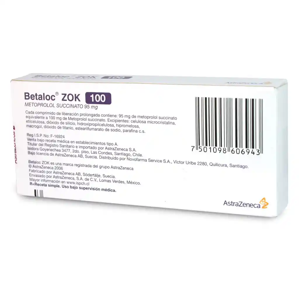 Betaloc ZOK 100 mg Comprimidos De Liberacion Prolongada