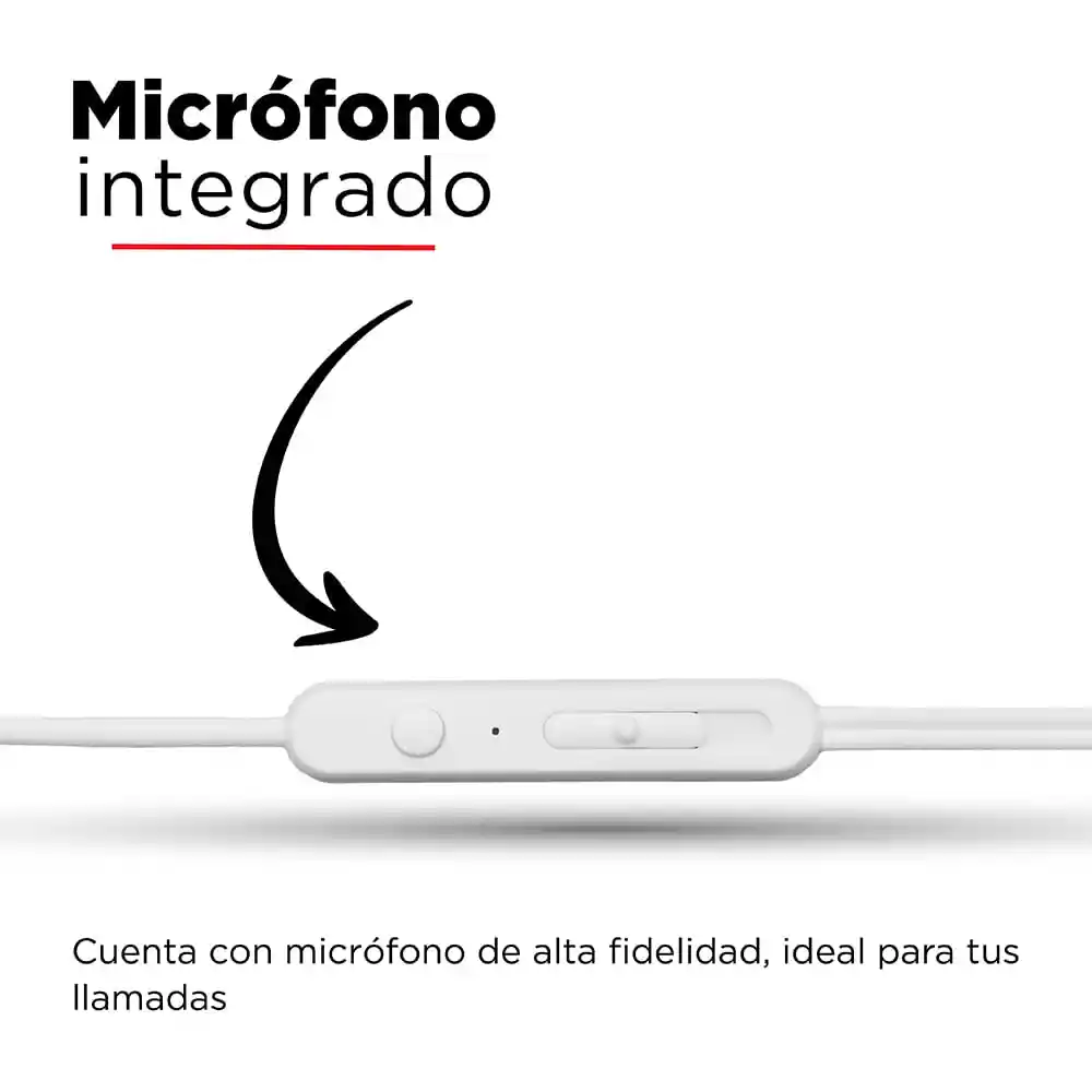 Miniso Audífonos De Cable Clásico - Blanco - 1.2 M