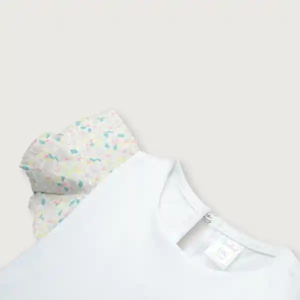 Polera Vuelos Print de Niña Blanco Talla 3A Opaline