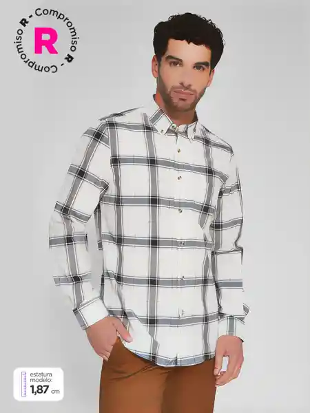 Kenneth Stevens Camisa Manga Larga Benicio Blanco M SS25