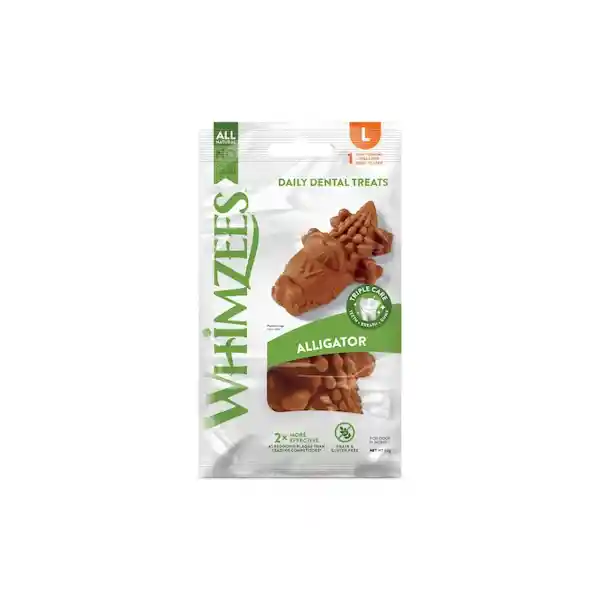 Whimzees Snack Para Perro Dental Forma de Cocodrilo L