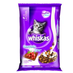 Whiskas Alimento Para Gato de 2-12 Meses Carne y Leche