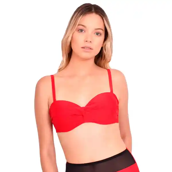 Bikini Estilo Sostén Strapless Color Rojo Talla S Samia