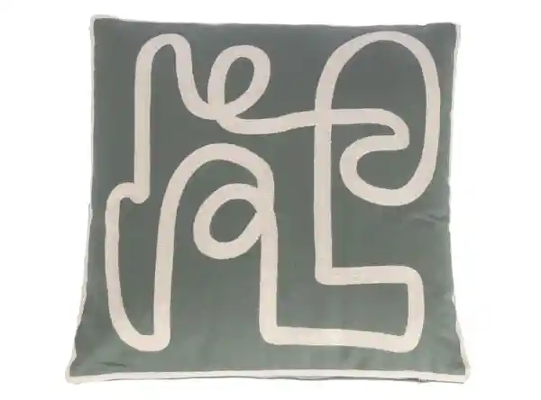 Ripley Home Cojín Abstracto Verde Mara 45 x 45 cm