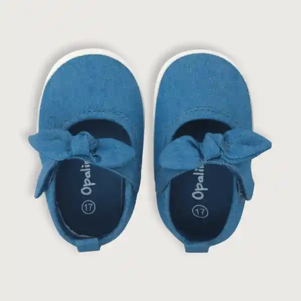 Ballerinas Canvas Con Moño de Bebé Niña Azul Talla 15 Opaline