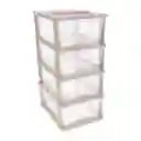 Cajonera Plástica 4 Cajones 44 x 33.5 x 76.5 cm Casaideas