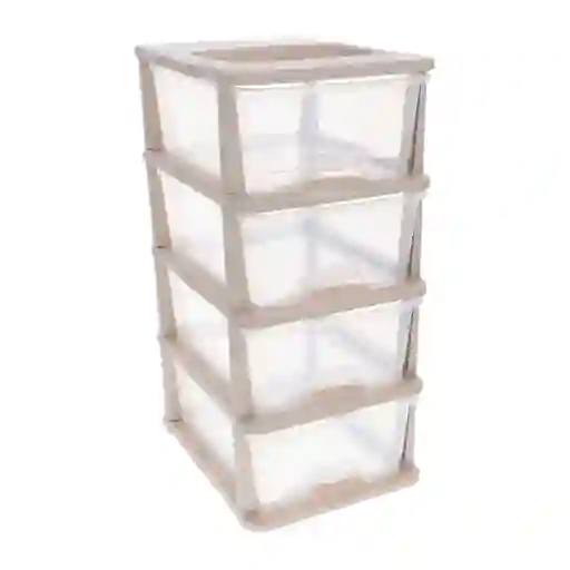 Cajonera Plástica 4 Cajones 44 x 33.5 x 76.5 cm Casaideas