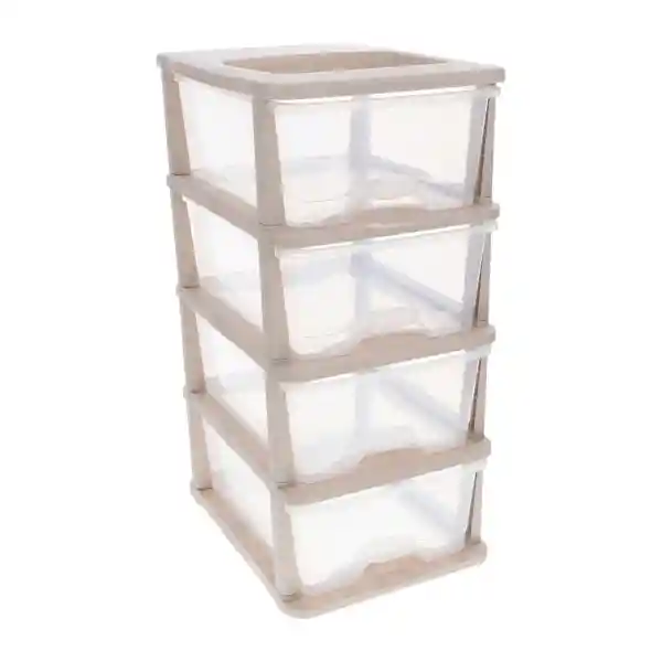 Cajonera Plástica 4 Cajones 44 x 33.5 x 76.5 cm Casaideas