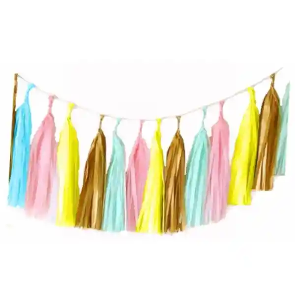 Guirnalda Tassel Metal Pastel