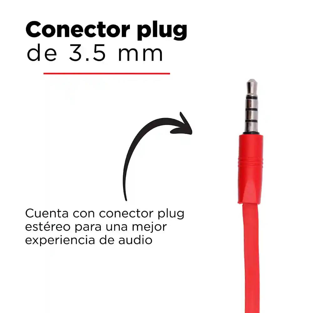 Miniso Audífonos De Cable Metalicos Con Estuche Rojo 12m